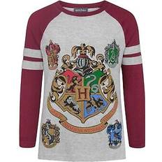 Official Girls Hogwarts Raglan T-Shirt - Grey