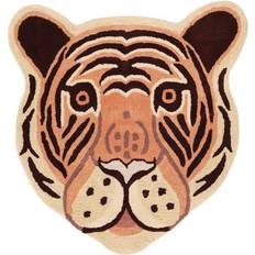 RugVista Fun Tiger Teppich Korallenrot 100x100