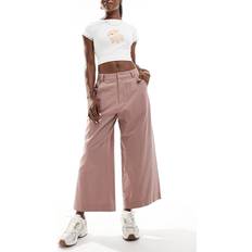 Cropped Trousers ASOS DESIGN Wide Leg Crop Pants - Mink/Pink