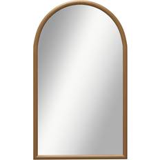 Glass Mirrors Homcom Arched Dark Brown/Silver Wall Mirror 65x110cm