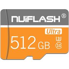 NuiFlash Micro SD Card 512GB Mini SD with SD Card Adapter Memory Card for PC and Drone Class 10 TF Card HIGH Speed Micro SD Memory Card for Android Smartphone