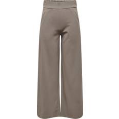 JdY Louisville High Waist Wide Leg Fit Trousers - Brown/Driftwood