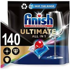 Finish 2 x 70 Ultimate All In One Dishwasher Tablets 140 Bulk