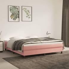 Cama Doble Colchones de Muelles vidaXL Rosa 160x210x20 cm Samt Taschenfederkernmatratze