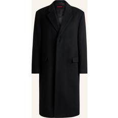 Straight Outerwear HUGO BOSS Mald2441 Single Breasted Coat In a Wool Blend - Black