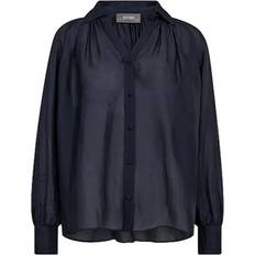 Mos Mosh Blusar Mos Mosh Mmmarcela Shirt Elegant Navy - Marinblå
