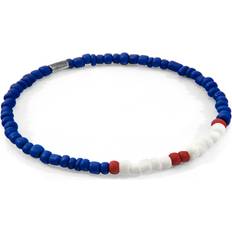Red Blue Henry Silver and Glass SKINNY Bracelet