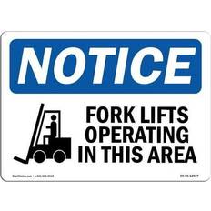 Office Supplies SignMission OS-NS-A-1014-L-12877 10 x 14 in. OSHA Notice Sign - Fork Lifts Operating in This Area