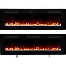 Dimplex electric fire Dimplex Sierra Optiflame Media Wall Fireplace, Black Glass Electric Fire (49.5cm H x 152.9cm W x 13.2cm D)