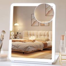 Symple Stuff Lighted Rechargeable Makeup Mirror With 10X Magnification And 3 Lights (10cm H X 10cm W X 2cm D)
