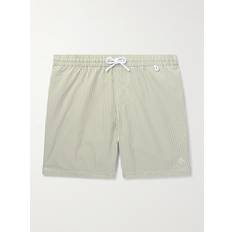 Loro Piana Swimwear Loro Piana Bay Straight-Leg Mid-Length Logo-Print Striped Swim Shorts Men Green