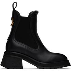 Moncler Men Boots Moncler Black Gigi Leather Chelsea Boots 999 Black IT