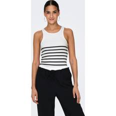 Puuvilla Topit Only Onlkenya Stripe Tank Top - Bright White