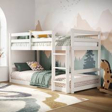 Flair Shasha Low Wooden - White Bunk Bed