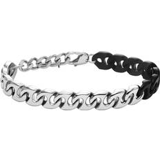 Grey Bracelets Diesel Bracelet chaîne en acier inoxydable bicolore Bracelets Mixte Gris argenté UNI