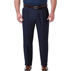 L28 Trousers Haggar Big & Tall Premium Comfort 4-Way Stretch Pleated Dress Pants Blue (44 29)