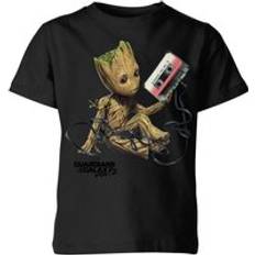 Guardians Of The Galaxy Groot Tape Kids' Christmas T-Shirt Black 7-8 Years