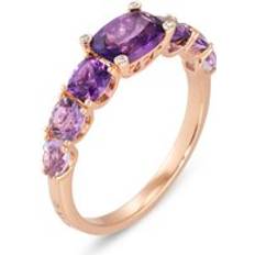 Ponte Vecchio Iris 18ct Rose Gold 2.00ct Amethyst Diamond Ring