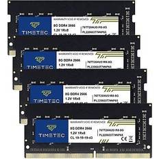 TIMETEC 32gb kit(4x8gb) ddr4 2666mhz (ddr4-2666) pc4-21300 (pc4-2666v) non-ec