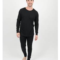 Men - Solid Colors Pajamas Leveret Mens Solid Black Pajamas Black