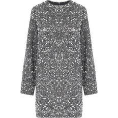 Stål Klänningar Elisabetta Franchi STEEL MINI DRESS WITH SEQUINS