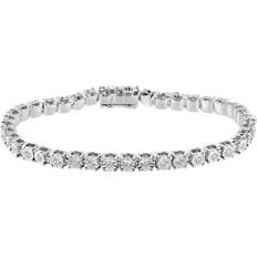 Haus of Brilliance Round Tennis Bracelet - Silver/Diamonds