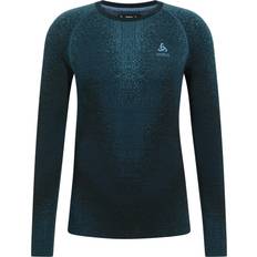 XXL Aluspaidat Odlo Baselayer Top Crew Neck L/S Blackcomb Eco Synthetic base layer XXL, blue/black