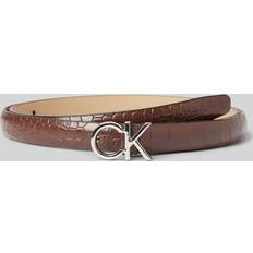 Calvin Klein Skärp Calvin Klein Croc Effect Skinny Belt Brown