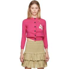 Pink Cardigans Marant Etoile Newton Intarsia-Knit Cotton-Blend Cardigan Pink