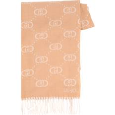 Donna - Marrone Sciarpe Liu Jo Sciarpa Stola Da Donna Jacquard Con Orlo Con Frange E Logo Cammello - Beige