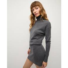 Veronica Beard Cassidy Merino Wool Turtleneck Mini Dress Charcoal