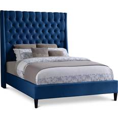 Blue Beds Fritz Navy Velvet Queen Bed - Blue