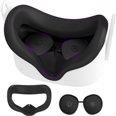 VR Accessories PlayMonster Face pad cover for oculus quest 2 with lens covers protectors washable vr silico Black