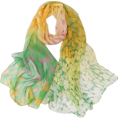 Breathable Scarfs Temu Lightweight Gradient Color Print Scarf - Greenish/Yellow