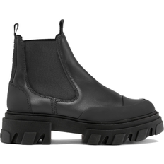 Ganni Stitch Cleated Low Chelsea Boots - Black