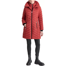 DKNY Women's Bibbed Packable Puffer Coat - Saffron