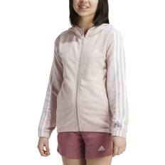 Zilver Hoodies Essentials 3-Stripes Ritshoodie - Sandy Pink/White