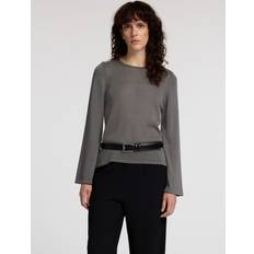 Selected Mujer Blusas Selected Moon Fine Knit Top - Volcanic Ash