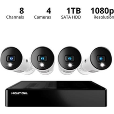 Surveillance Cameras Night Owl Bluetooth 8 Channel DVR 1080p HD Hard Drive Black