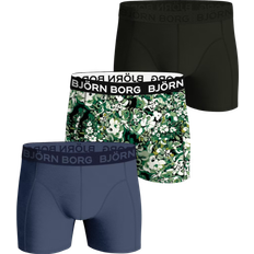 Björn Borg Men's Underwear Björn Borg Men's 3-Pack Floral Print Boxer Trunks - Green/Blue