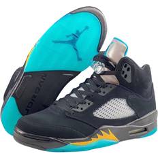 Argent Chaussures de Basket Jordan Air 5 Retro 'Aqua' - Black Men's