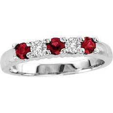 Engagement Rings Bagatela 0.20 CTW Five Stone Diamond & Ruby Band, 14K Gold