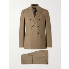 Viscose Suits Zegna Double-Breasted Trofeo Wool-Twill Suit - Men - Brown