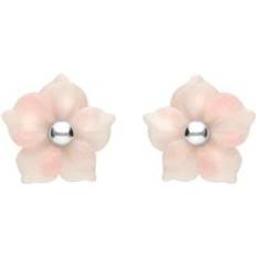 Earrings on sale C W Sellors Sterling Silver Pink Conch Tuberose 8mm Carnation Stud Earrings Silver