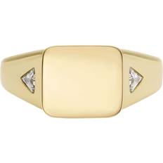 Guldpläterad - Rostfritt stål Ringar Fossil Kvinnor Ellis guld rostfritt stål ring, JF047917105, Rostfritt stål, Ingen ädelsten