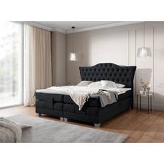 Single Bed Continental Beds Elektrisch Bett FAUSTO 120x200 cm in Stoff Wind Schwarz Boxspringbett