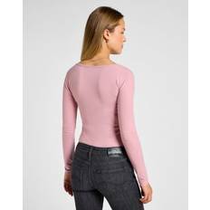 Lee Woman T-shirts Lee Ribbed Long Sleeve Henley Pretty Plum