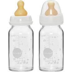 Hevea Fläschchen & Servierzubehör Hevea Babyfläschchen aus Glas 120ml 2-pack