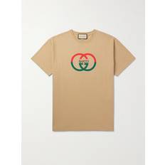 Gucci Overdeler Gucci Logo-Print Cotton-Jersey T-Shirt - Men - Brown