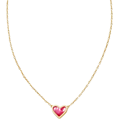 Kendra Scott Framed Ari Heart Short Pendant Necklace - Gold/Pink